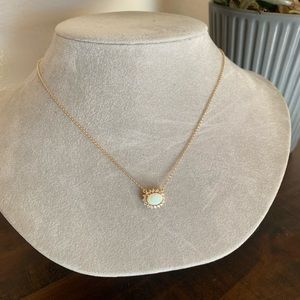 Beautiful 14k Opal + Diamond Necklace